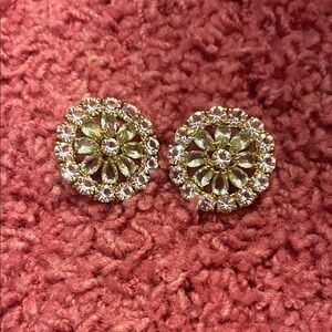Elegant Gold and Silver Floral Earrings